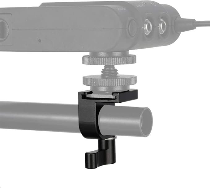 NICEYRIG 15mm Single Rod Clamp to Cold Shoe Adapter, DSLR Camera Rig Rail Block for Monitor Mount LED Light Microphone - 426