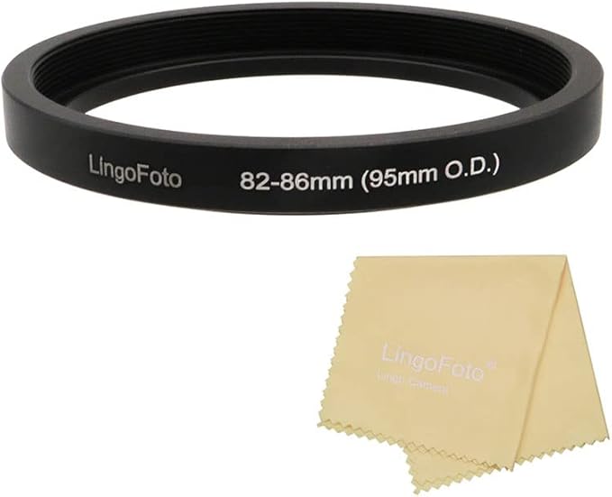 Matte Box Adapter Rings, Lens Adapter 46/49/52/55/58/62/67/72/77/82/86-86mm Step up Ring for 95mm OD Matte Box LingoFoto (82-86/95mm)