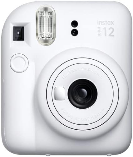 Fujifilm Instax Mini 12 Instant Camera Clay White with Sandisk 32 GB USB Flash Drive + 40 Sheets Fujifilm Instax Mini Film Bundle, Sunshine Photo Microfiber Cleaning Cloth Included...