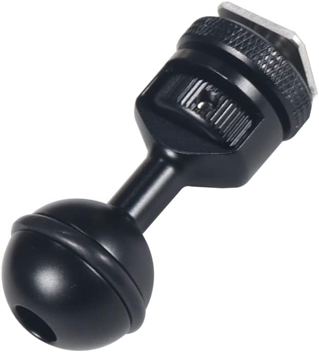 FEICHAO 1 Inch Ball Mount Head Adjustable Adapter with Cold Shoe Base for Underwater Camera Case Video Flash (Kit A)