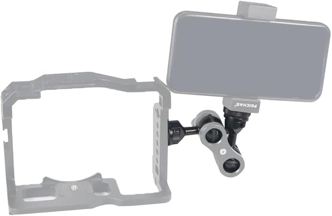 FEICHAO 1 Inch Ball Mount Head Adjustable Adapter with Cold Shoe Base for Underwater Camera Case Video Flash (Kit A)
