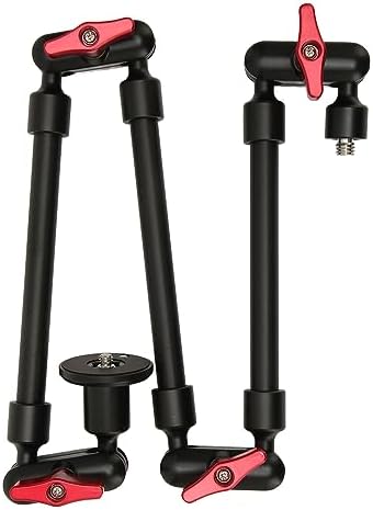 31 Adjustable Magic Arm with Clamp Camera Mount, Articulating Arm Friction Magic Arm Camera Mount Clamp with 1/4in and 3/8in Thread for LED Light Video Rig Tripod