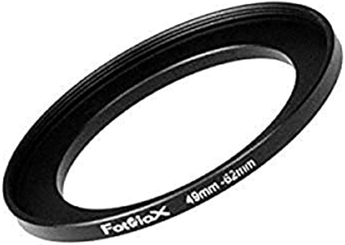 Fotodiox Metal Step Up Ring, Anodized Black Metal 49mm-62mm, 49-62 mm