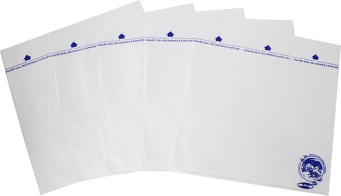 12 Inch Record Inner Sleeves - 3-Layers of Archival Quality, Anti-Static HDPE with Rice Paper Enclosed Insert for Extra Rigidity #12IM (300)