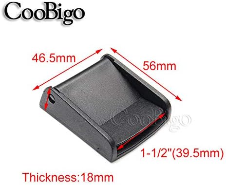 CooBigo 5pcs Webbing Cam Buckles Plastic Black Toggle Clip Backpack Straps
