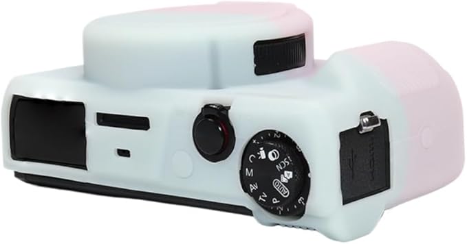 STSEETOP Camera Case Compatible with Canon PowerShot G7X Mark III - Protective Silicone DSLR Skin with Lens Cover, Detachable Cage, Shockproof, Dustproof (Jelly Pink and Green)