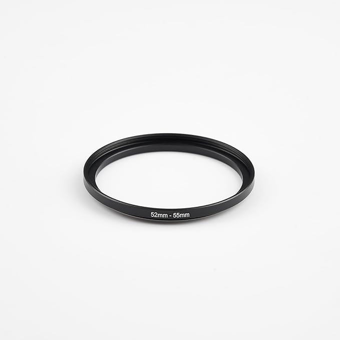 52mm Lens to 55mm Camera Lens Adapter 52mm to 55mm Step Up Ring Adapter Ring for All Brands of UV ND CPL, with Premium Lens Wiping Cloth 2 Pack (52mm-55mm)