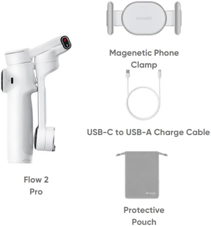 Insta360 Flow 2 Pro 3-Axis AI-Powered Smartphone Gimbal, Summit White