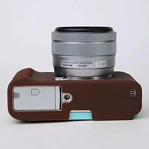 Professional Secure Silicone Camera Case Cover Housing Body Skin for Fujifilm Fuji X-A7 XA7 XA 7 Mirrorless Digital Camera (Coffee)