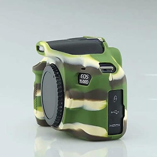 Professional Secure Silicone Camera Case Cover Housing Body Skin for Canon EOS 1500D Rebel T7 Digital SLR Camera (Camouflage)