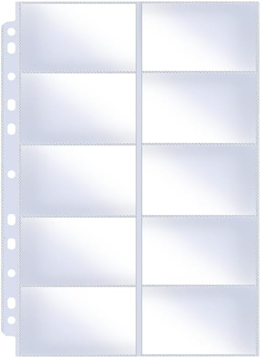 800 Pockets Ultra-Clear Business Card Holder Sleeves Binder Each Sleeve Holds 20 2x3.5” Namecards for 2/3/4 Ring Binder, Double Sided 10 Pocket Credit Card Pages（40 Pack ）