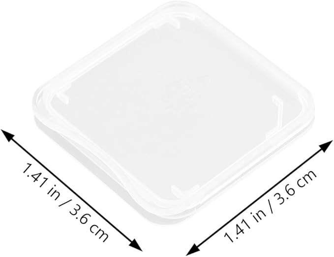 iplusmile 100 Pack Single Card Case, Clear Plastic Memory Card Holder Storage Box for SDHC SDXC, Protective Small Square Organizer Container for Photographers 1.41 Inch