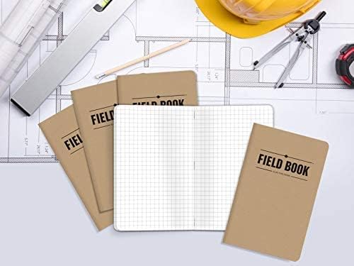 Elan Publishing Company Field Notebook/Pocket Journal - 3.5"x5.5" - Kraft - Graph Memo Book - Pack of 5