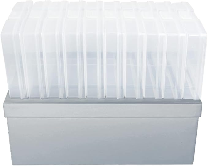 novelinks Photo Case 4" x 6" Photo Storage Box - 10 Inner Picture Storage Container Photo Organizer Case Picture Box Storage Photo Craft Keeper (White)