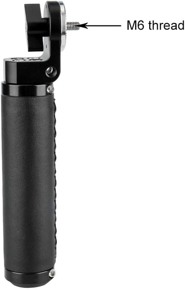 NICEYRIG Leather Rosette Handle M6 Thread Mount, Applicable for 15mm Camera Shoulder Rig Rod Support System
