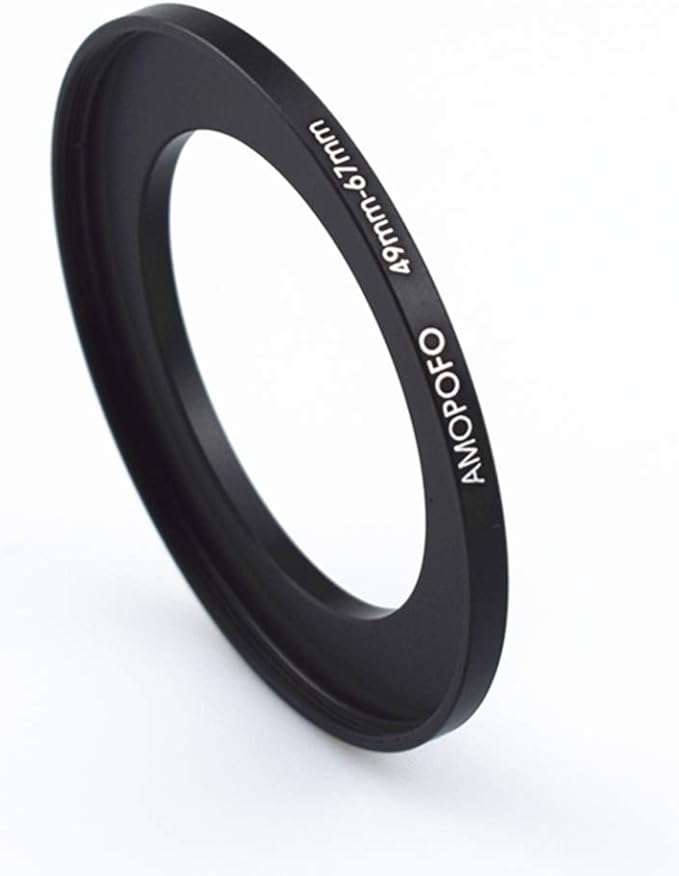 Metal Step Up Ring Adapter 49mm to 67mm Step-Up Lens Adapter Ring for Filters, Made of CNC Machined Space Aluminum with Matte Black Electroplated Finish