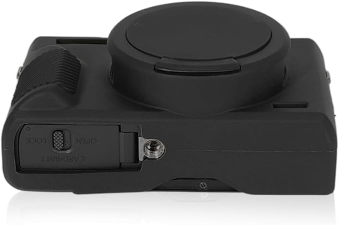 STSEETOP Camera Case for Canon PowerShot G7X Mark III - Protective Silicone DSLR Skin with Lens Cover, Detachable Cage, Shockproof, Dustproof (Black)