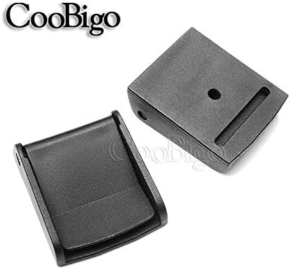 CooBigo 5pcs Webbing Cam Buckles Plastic Black Toggle Clip Backpack Straps