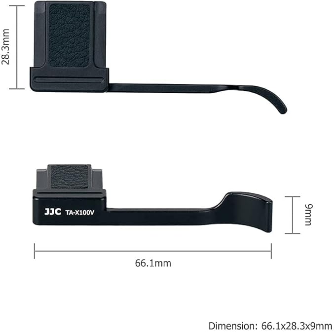 JJC Deluxe Metal Thumb Up Grip for Fujifilm X100VI Fuji X-E4 XE4 X-E3 XE3 X100V X100F X100T Thumb Rest Support Black, Not Affected The Use of Thumb Wheel