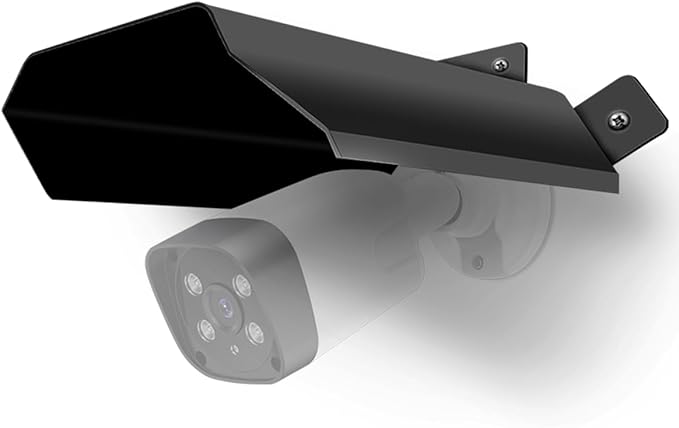 Universal Sun Rain Shade Camera Cover Shield, Protective Roof for Outdoor/Indoor Security Cameras, Metal Case for Dome/Bullet Cams