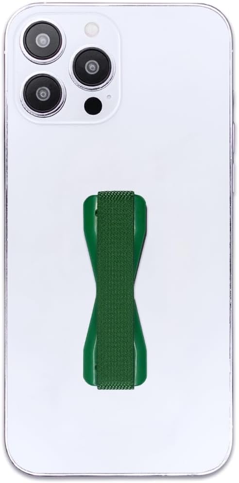 LOVEHANDLE Universal Phone Grip for Smartphones & Mini Tablets - Phone Holder for Hand - Wireless Charging Compatible - Made in The USA - Solid Green