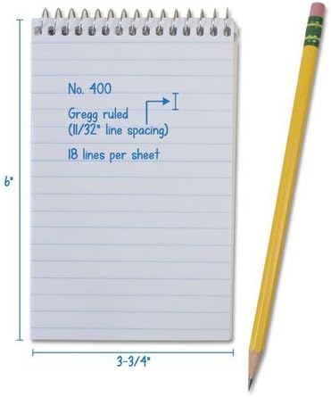 The Pocket Notebook – Spiral Notebook, Notepad, Writing Pad, Field Book for Reporters, Journalists, & Law Enforcement, Gregg Ruled, Top Bound – 3.75 x 6 Inches, 70 Sheets / 140 Pages (Pack of 12)