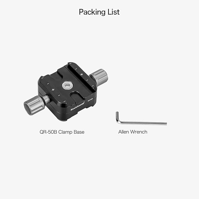koolehaoda QR-50B Quick Release Plate Clamp Double Clamp Adapter Compatible for Arca Swiss Plate RRS Rail Plate Nodal Slide Subtend