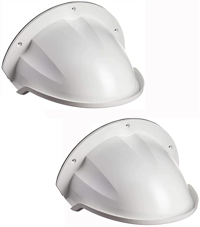 SECUPOE Universal Security Camera Cover Sun & Rain Shield – Weatherproof Protective Roof for Dome/Bullet Outdoor CCTV Cameras (2X White)