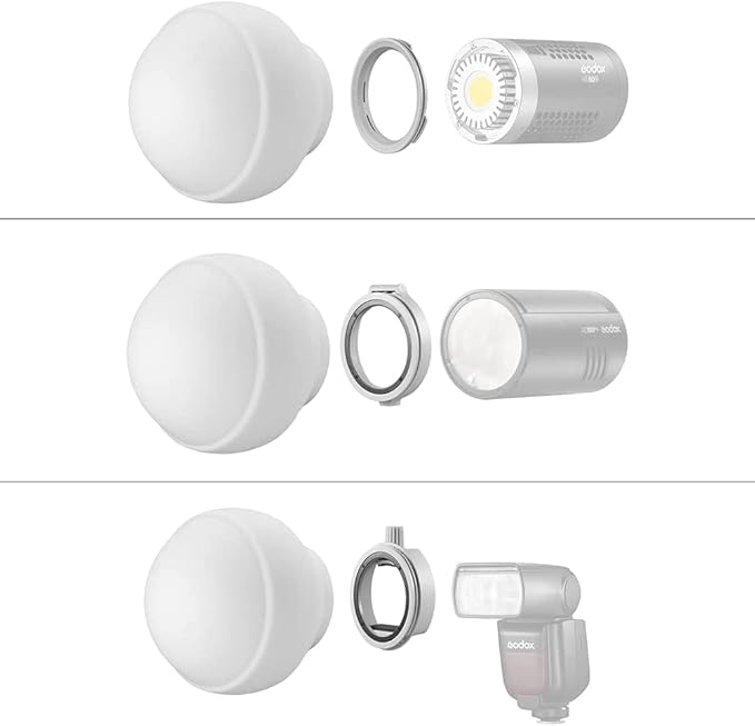 GODOX ML-CD15 Collapsible Softbox Diffusion Dome Flash Diffuser Modifier with 3 Adapters for godox V1 V1PRO AD100PRO AD200PRO V860III V860II V850II TT685II TT685 TT600 TT560II TT520II TT660S AD300PRO