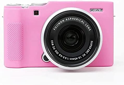 Professional Secure Silicone Camera Case Cover Housing Body Skin for Fujifilm Fuji X-A7 XA7 XA 7 Mirrorless Digital Camera (Pink)