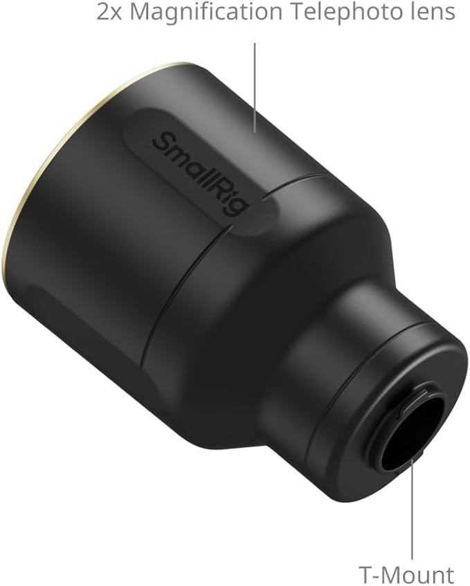 SmallRig 2X Telephoto Lens for iPhone 17/16/15 Pro Max, 2X Magnification HD Lens with T-Mount for Phone Case, Compatible with Smartphone 4x/5x/8x Telephoto Camera - 5920