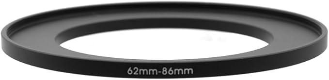 62-37/40.5/43/46/49/52/55/58/60/62/67/72/77/82/86/95/105mm Step Up & Step Down Rings Adapter for Camera Lens and Filters 62-86 Filter Adapter Ring 62mm Lens to 86mm Filters (62-86mm)