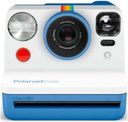 Polaroid Originals Now Viewfinder i-Type Instant Camera (Blue) Bundle with i-Type Films and Reusable Vintage Photo Accessory (3 Items)