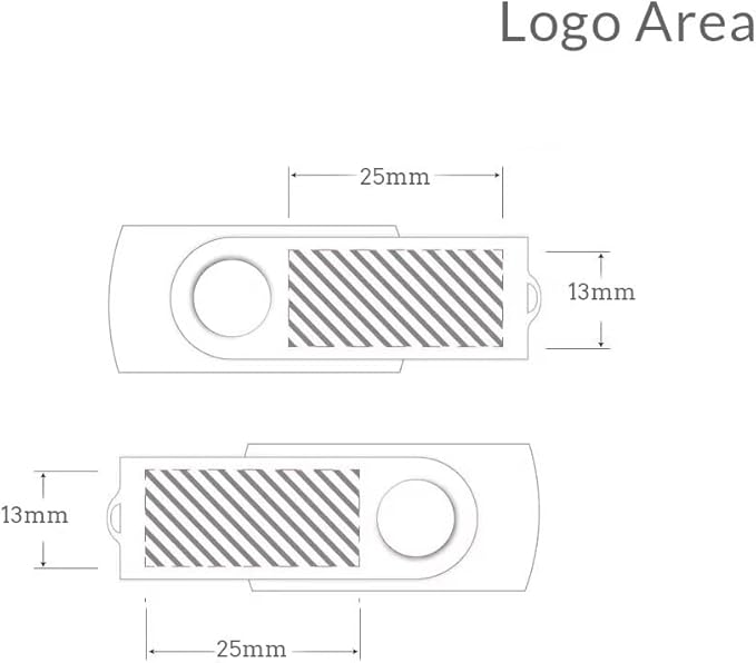 25pcs 4GB Custom USB Flash Drive with Personalized Logo for Promotion, Customized USB Thumb Drive, Bespoke Bulk USB Drive (10 Color Options)