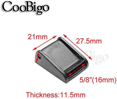 CooBigo 5pcs Webbing Cam Buckles Plastic Black Toggle Clip Backpack Straps