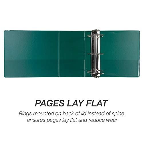 Samsill Durable 6 inch 3 Ring Binder, Made in USA, Locking D Ring FSC 100% Recycled Chipboard, Green