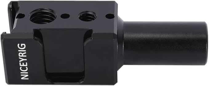 NICEYRIG 15mm Rod Expansion Adapter with Triple Cold Shoe Mount, 1/4'' & 3/8'' ARRI Locating Hole for DSLR Camera 15mm Rod Rail Support System - 611
