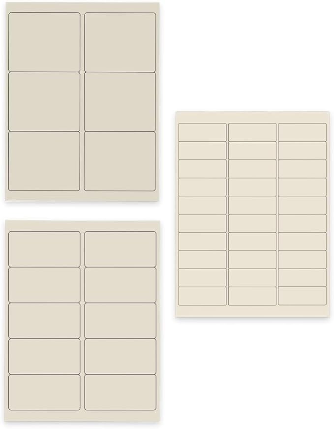 JAM PAPER Shipping & Mailing Address Labels - Multi Size Assortment - Ivory - 360/Pack
