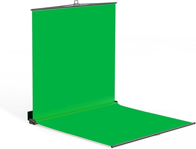 RAUBAY Collapsible Green Screen - FloorFlex Backdrop with Floor Extension 7x7x7 ft - Portable Retractable Chroma Key Background with Stand for Video Conference, Streaming, Photo Studio CGS2100 - FX