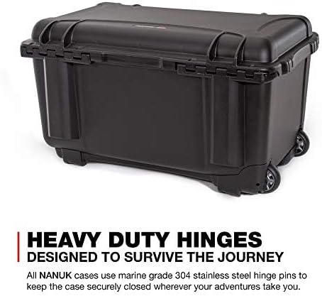 Nanuk Wheeled Series 938 Lightweight NK-7 Resin Waterproof Hard Case with Padded Divider, Black