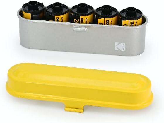KODAK Film Case - for 5 Rolls of 35mm Films - Compact, Retro Steel Case to Sort and Safeguard Film Rolls (Blue) (Film is not Included)