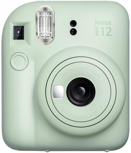 Fujifilm Instax Mini 12 Instant Camera Mint Green with Sandisk 32 GB USB Flash Drive + 40 Sheets Fujifilm Instax Mini Film and Sunshine Photo Microfiber Cleaning Cloth Bundle