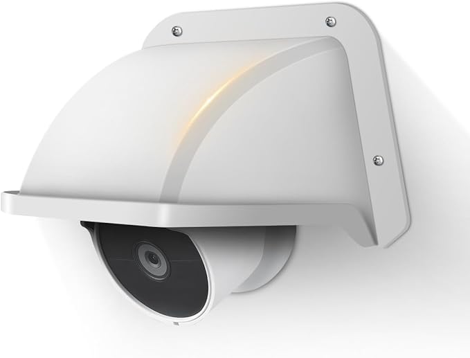 Universal Sun Rain Cover Shield, Outdoor Security Cameras Cover, Backup Camera Rain Shield for Surveillance System, Weatherproof White Case