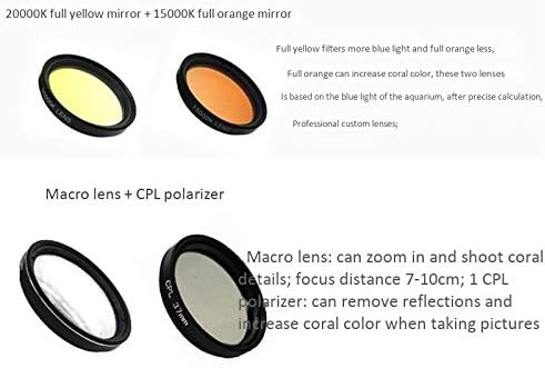 Aquarium Smartphone Camera Lens Filter 4 in 1 Kit Yellow Orange Lens Filter for Coral Reef Aquarium Photography