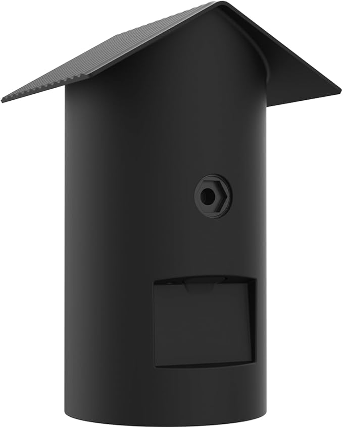 Holicfun Silicone Protective Birdhouse Cover for R-ing Outdoor Cam Plus Battery, Weather-Resistant Camera Skin, Black