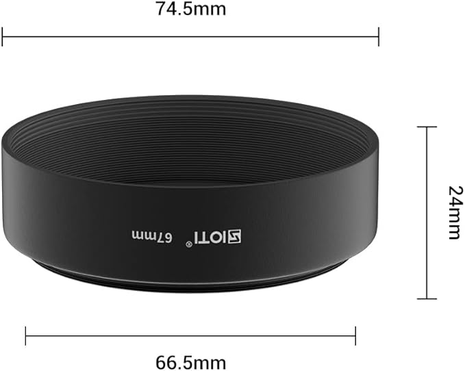 SIOTI 67mm Lens Hood, Oxidation Matte Anti Reflective Treatment, Aluminum Alloy, with 1 * 72mm Lens Cap, Compatible with Sony/Canon/Nikon/Fuji etc >50mm Camera Lens