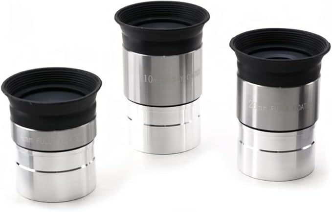 Starboosa Multi-Coated Telescope Eyepiece Set - 1.25 inch - Upgraded with Soft Eyecup [4mm, 10mm, 20mm]