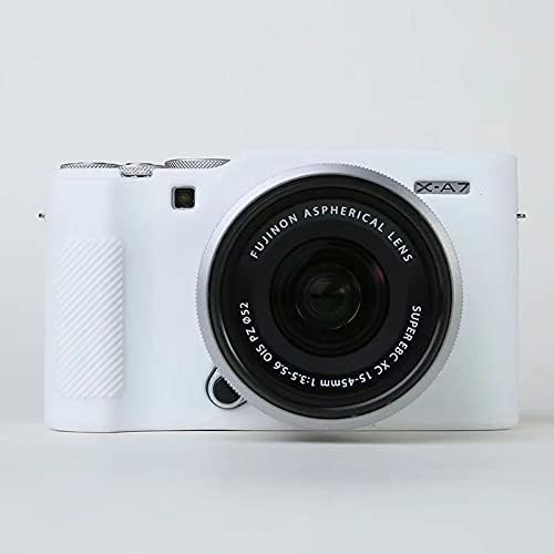 Professional Secure Silicone Camera Case Cover Housing Body Skin for Fujifilm Fuji X-A7 XA7 XA 7 Mirrorless Digital Camera (White)