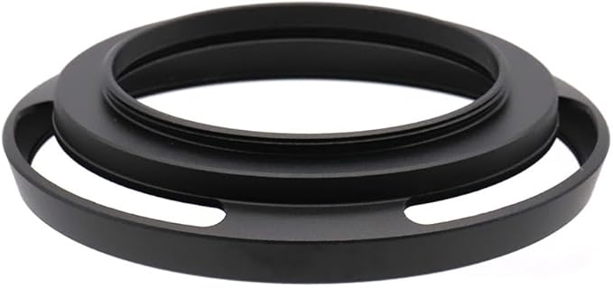 49mm Hollow Lens Hood 49mm Screw in Curved Vented Lens Hood 49mm Metal Lens Hood for 49mm Lens Hood Wide(Black)