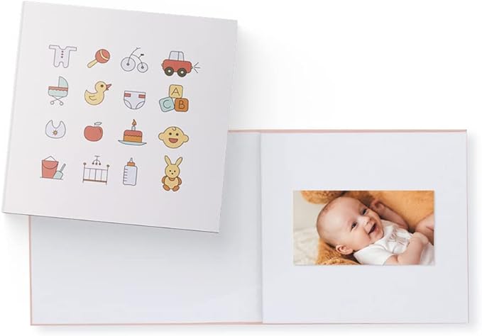 Heirloom Video Book - 5" HD Screen for Custom Memory Gift - Wedding Birthday Christmas Anniversary - 20 Min Video Photo Keepsake - USB Rechargeable - Baby